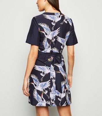 mela navy wrap dress