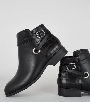 new look croc ankle boots