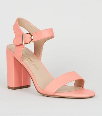 coral block heels