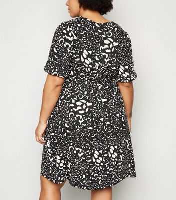 leopard print tea dress new look