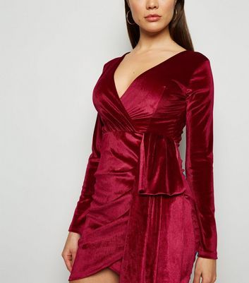 new look red velvet dress