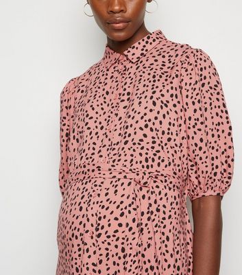 pink leopard print dress new look