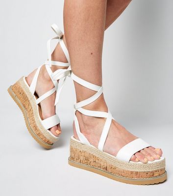 new look white flatforms