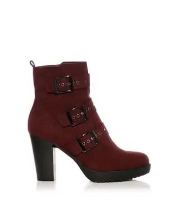 burgundy ankle boots new look