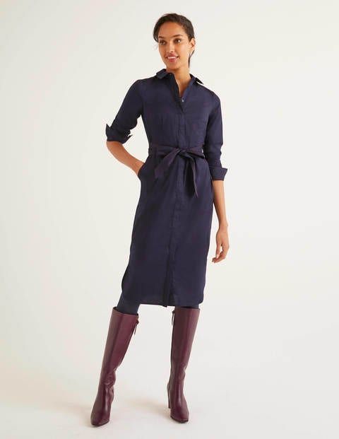 boden freya linen shirt dress