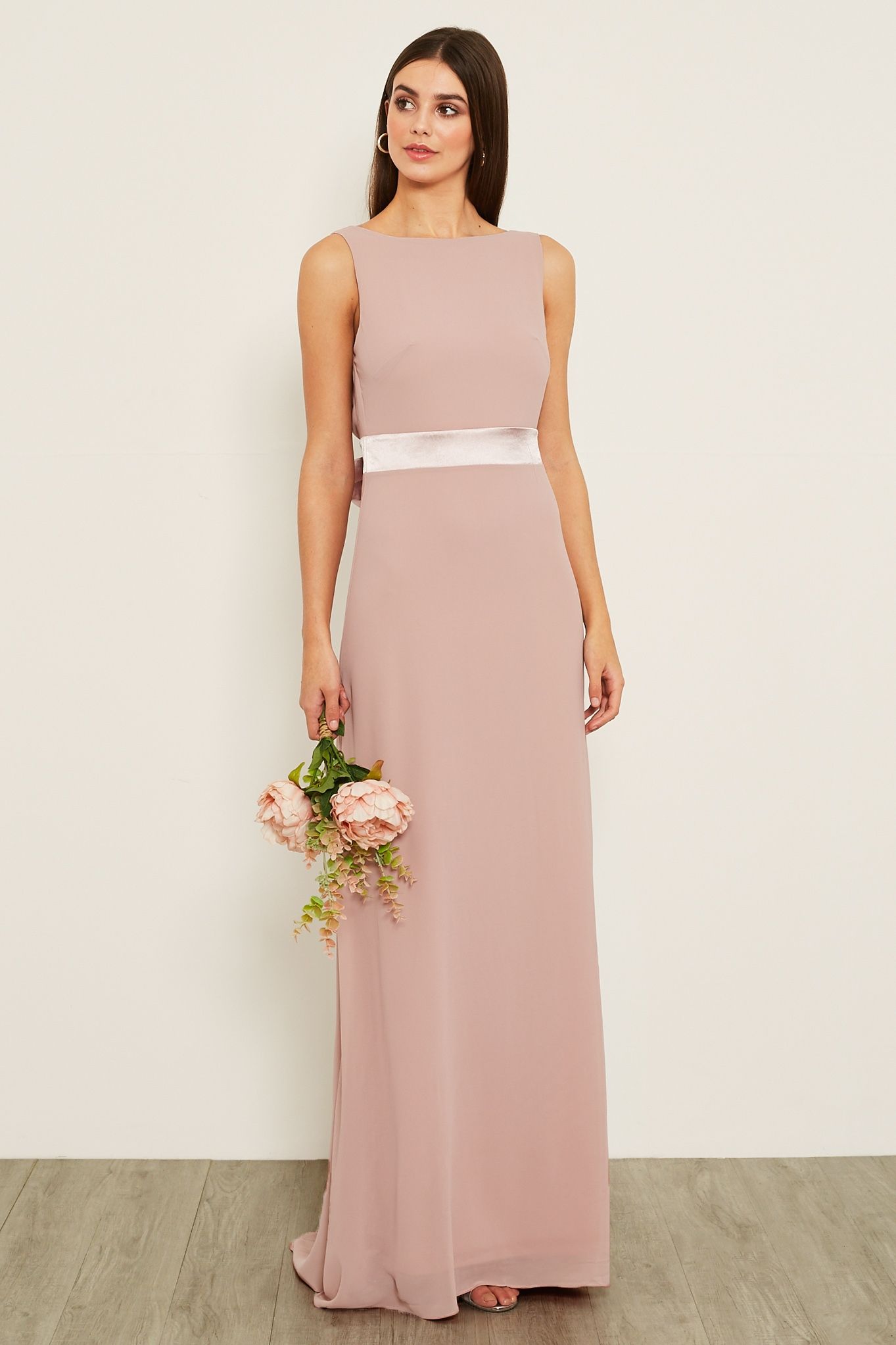 tfnc halannah whisper pink maxi dress