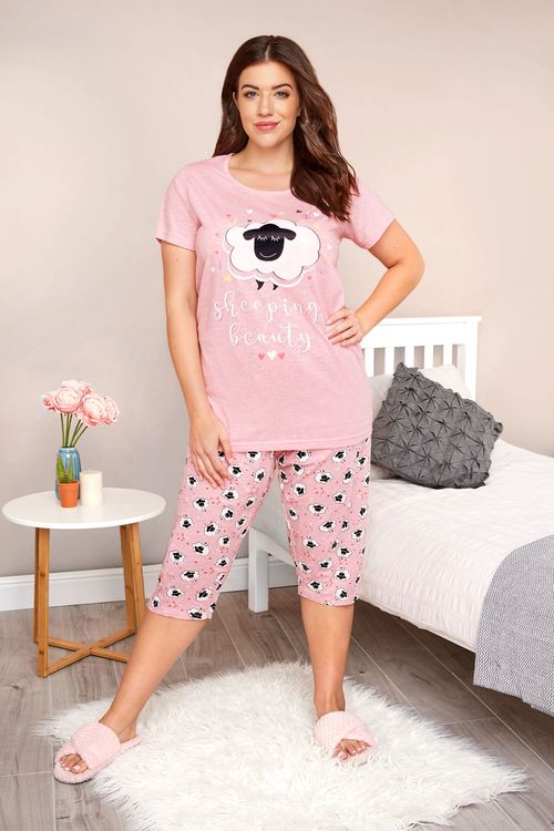 Plus Size Pink Sheep Print...