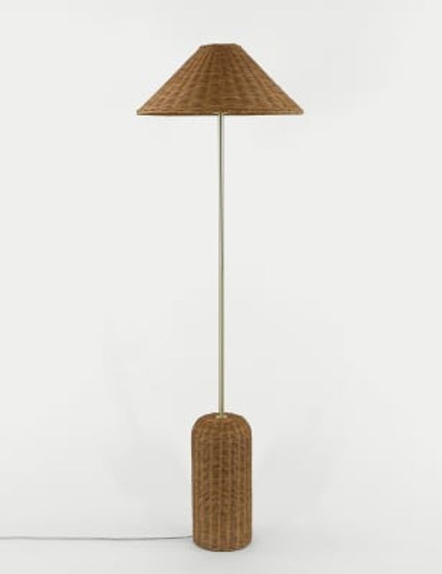 M&S Lotus Rattan Floor Lamp -...