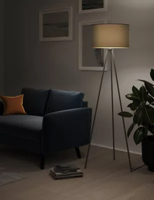 M&S Metal Tripod Floor Lamp -...