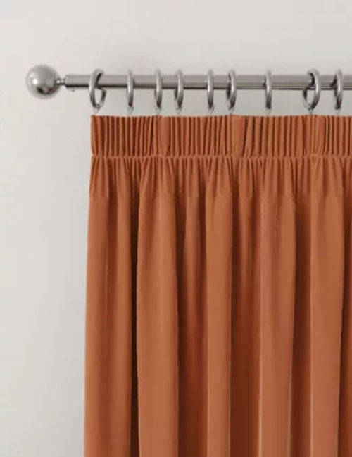 Velvet Pencil Pleat Ultra Thermal Curtains, M&S Collection