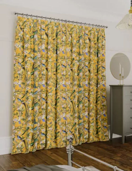 Velvet Pencil Pleat Ultra Thermal Curtains, M&S Collection