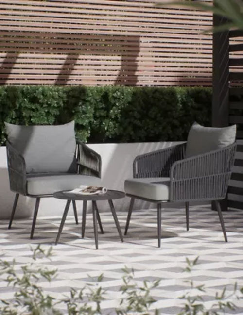 Marlow 6 Seater Rattan Effect Round Garden Table & Chairs, M&S Collection, M&S