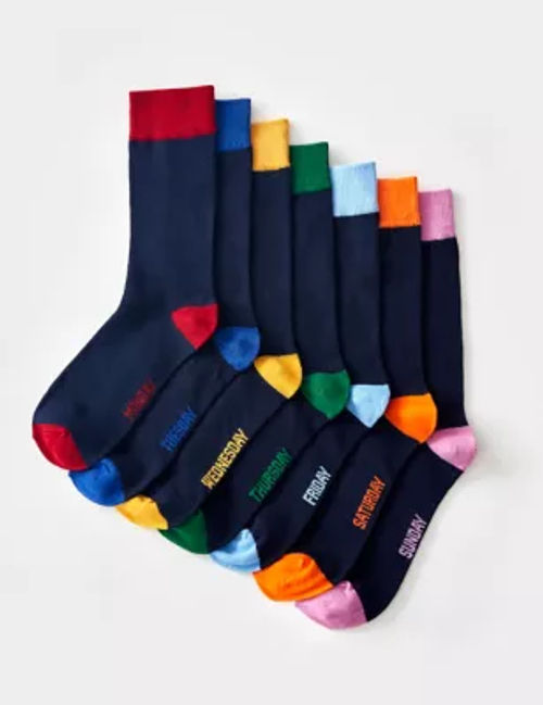 Crew Clothing Mens 7pk Embroidered Socks - Navy Mix, Navy Mix, £35.00