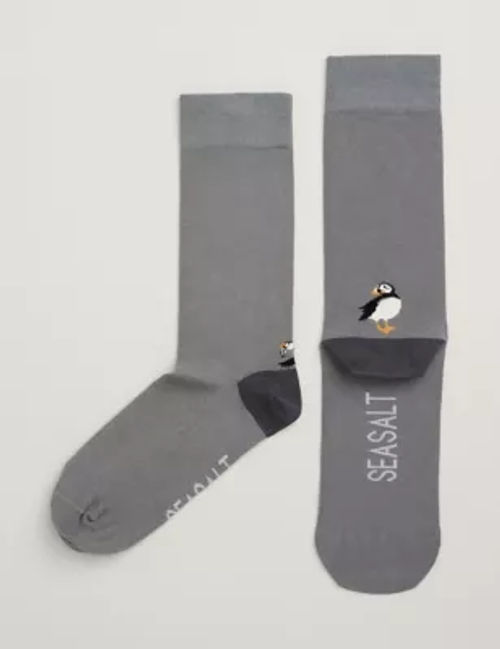 Seasalt Cornwall Men's Patterned Socks - one size - Grey Mix, Grey Mix