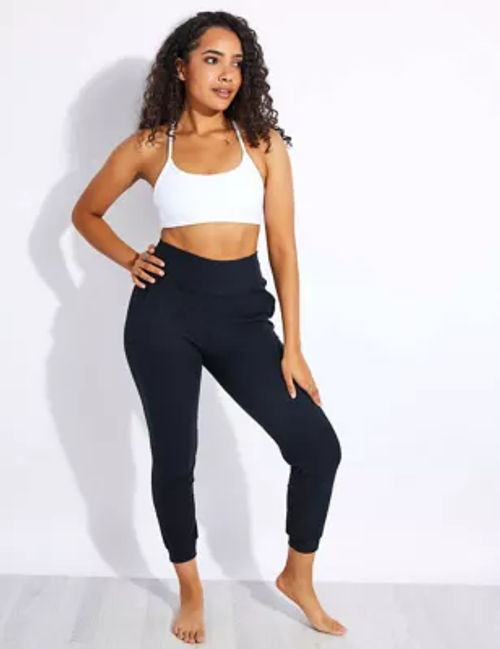 Women's Slim-Fit Fitness Cropped Bottoms 500 - Black