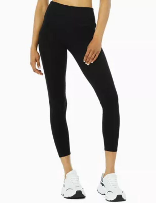 Alo Yoga Womens Alosoft High Waisted 7/8 Leggings - M - Black, Black, Compare