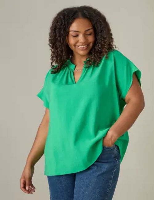 Live Unlimited London Women's Modal Rich High Neck Top - 14 - Green, Green