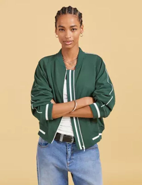 Baukjen Women's Cropped Bomber Jacket - 18 - Dark Green, Dark Green