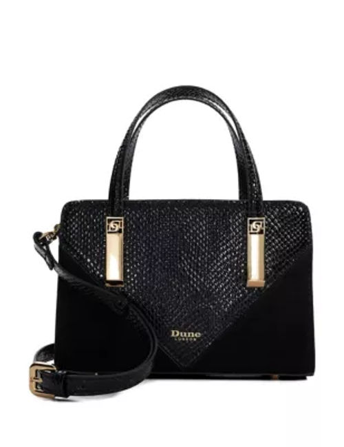 Dune London Women's Lizard Effect Mini Tote Bag - Black, Black