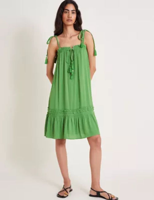 Monsoon Women's Square Neck Mini Slip Dress - XXL - Green, Green