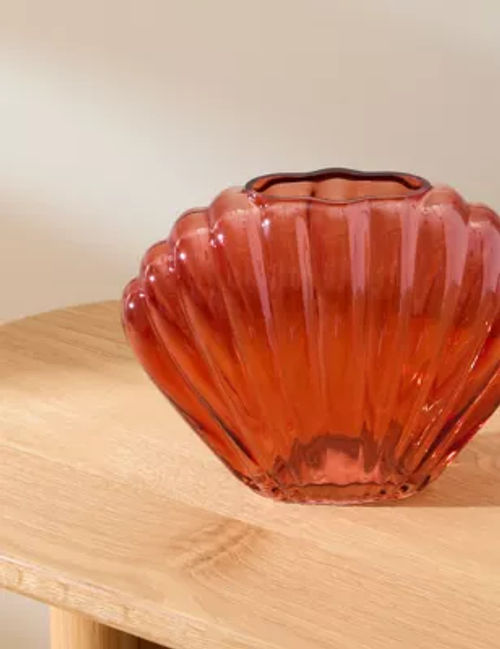 M&S Shell Glass Vase -...