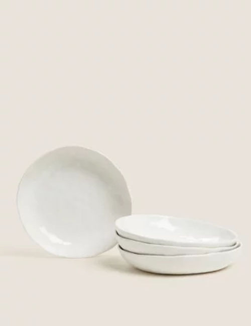 M&S Set of 4 Porcelain Pasta Bowls - White, White, Compare