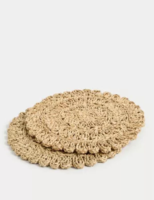 M&S Set of 2 Floral Rattan...