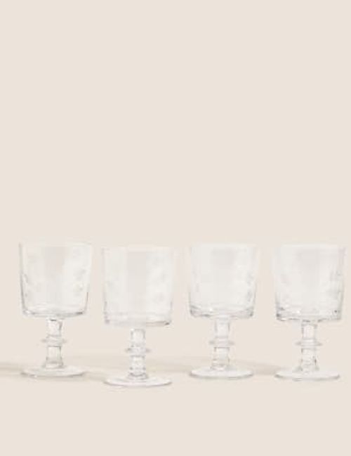 M&S Set of 4 Floral Etched...