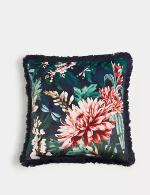 M&S Velvet Floral Cushion -...