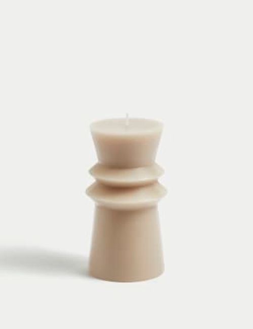 M&S Ridged Pillar Candle -...