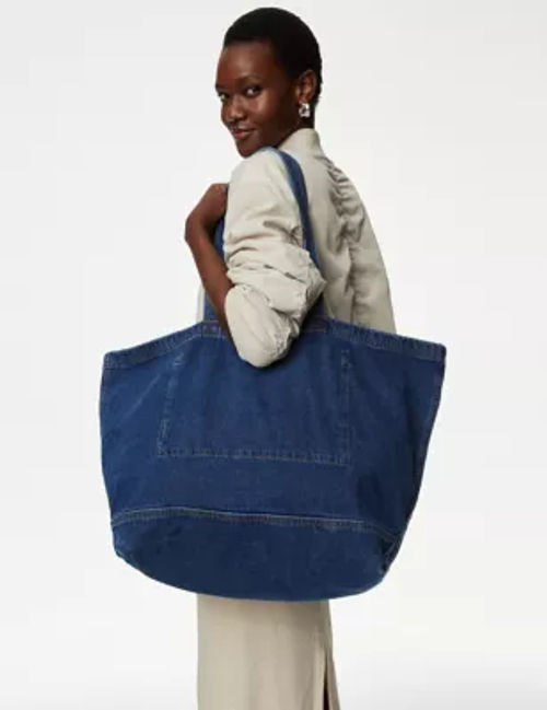 M&S Womens Denim Tote Shopper...