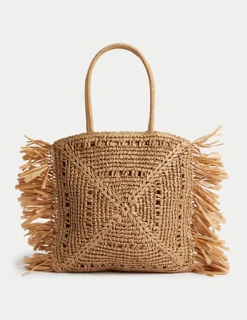 M&S Women's Straw Fringed...