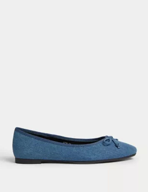 M&S Womens Denim Flat Ballet...