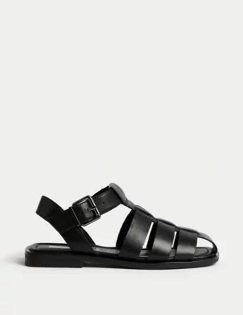 Leather Buckle Strappy Block Heel Sandals, M&S Collection