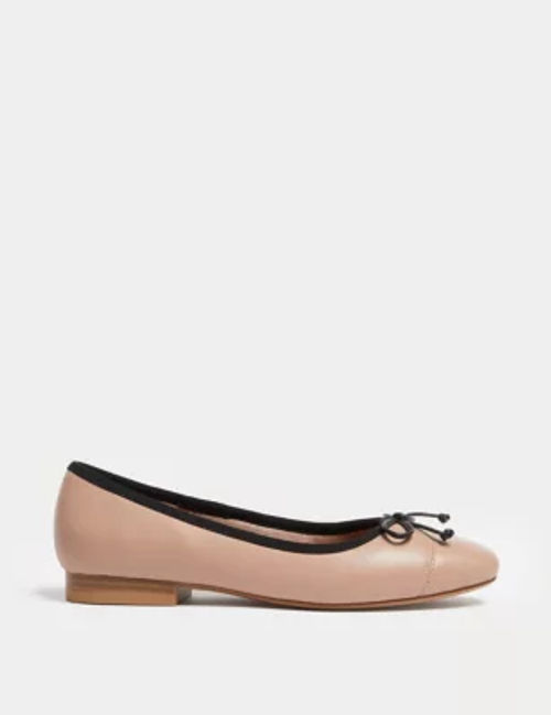 M&S Women's Leather Bow Flat...