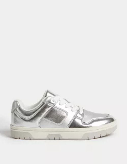 M&S Women's Lace Up Metallic...