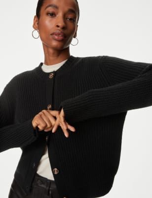 Autograph top cashmere cardigan