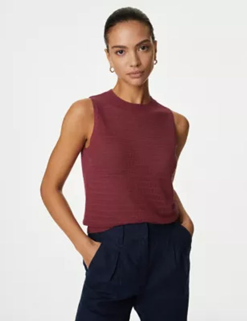 M&S Womens Textured Crew Neck...