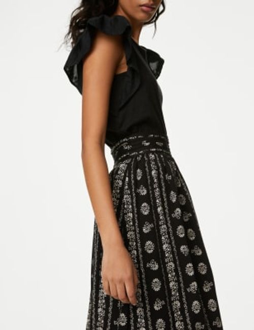 M&S Womens Printed Midi...