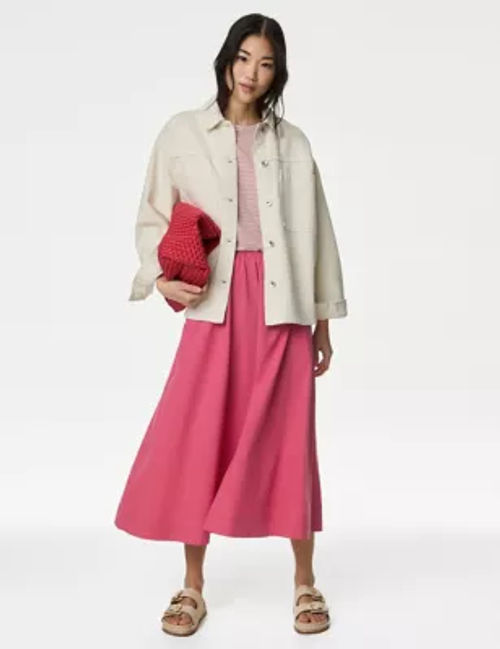 M&S Womens Pure Cotton Midi...