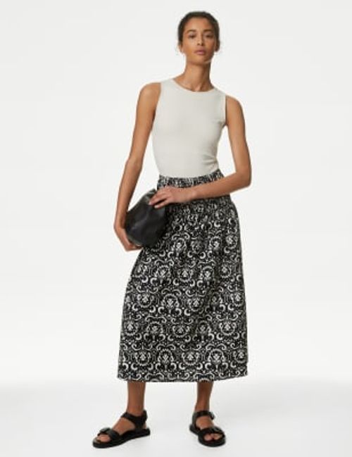 M&S Women's Printed Shirred...