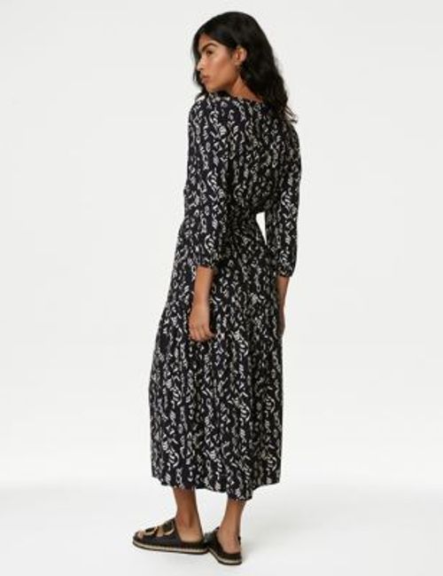 M&S Womens Printed Tie Neck...