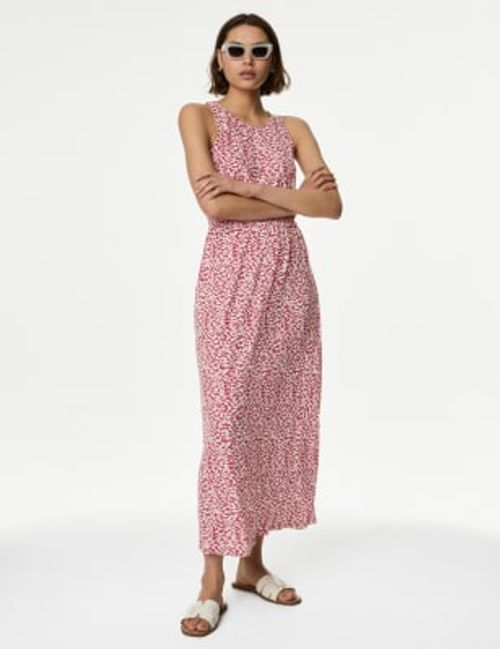 M&S Womens Linen Rich Printed...