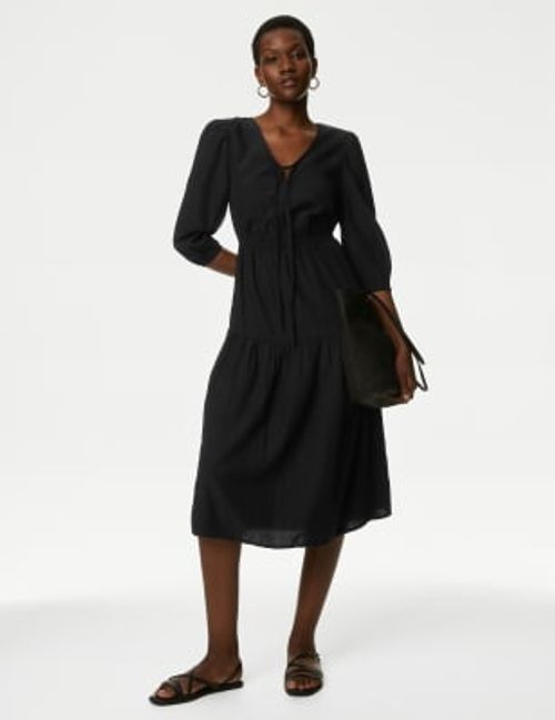 M&S Womens Textured Tie Neck...