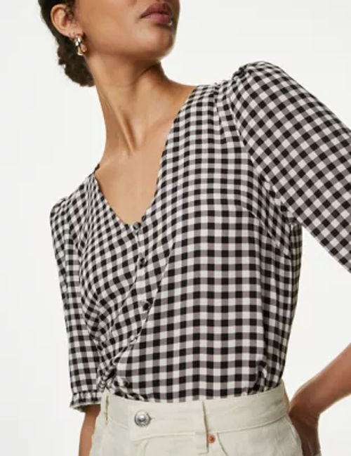 M&S Womens Printed V-Neck...