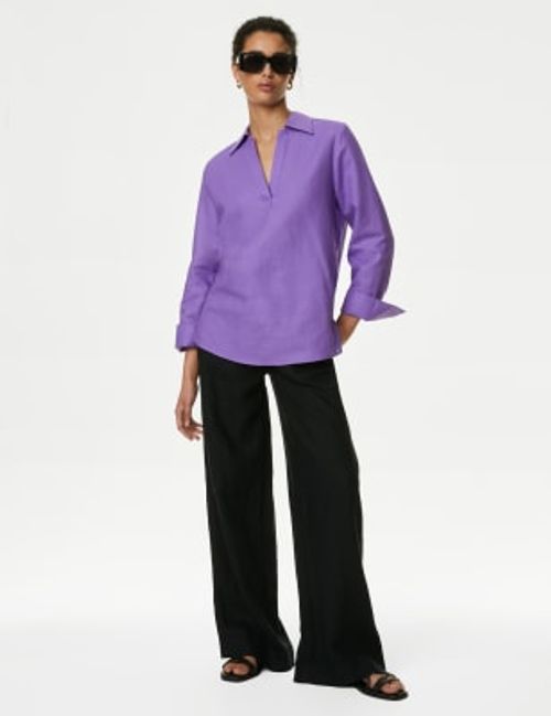 M&S Womens Linen Rich Popover...