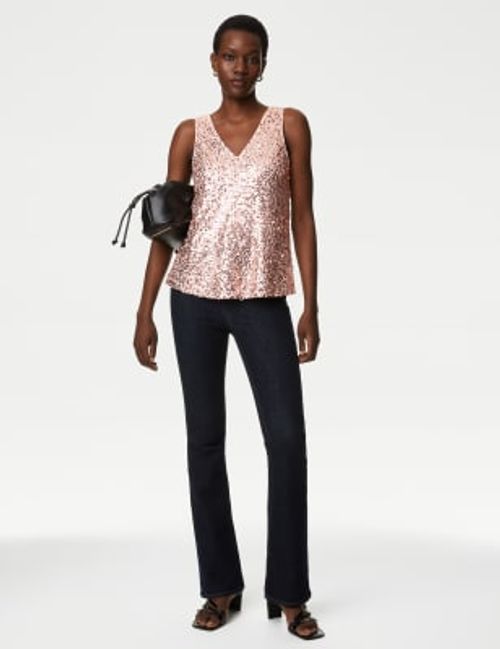 M&S Women's Sequin V-Neck...