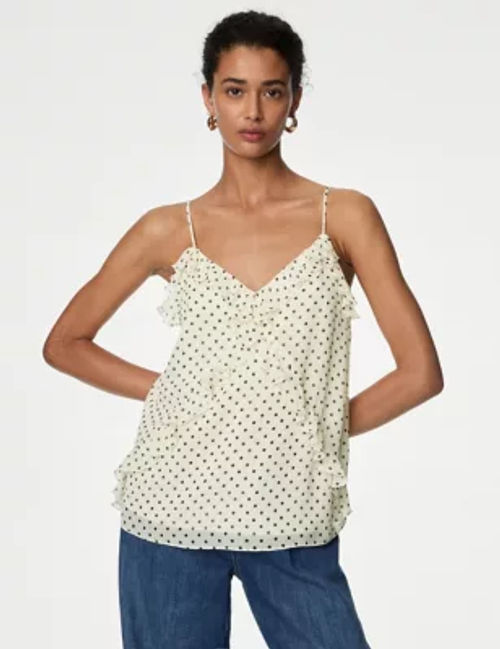 M&S Women's Polka Dot Frill...