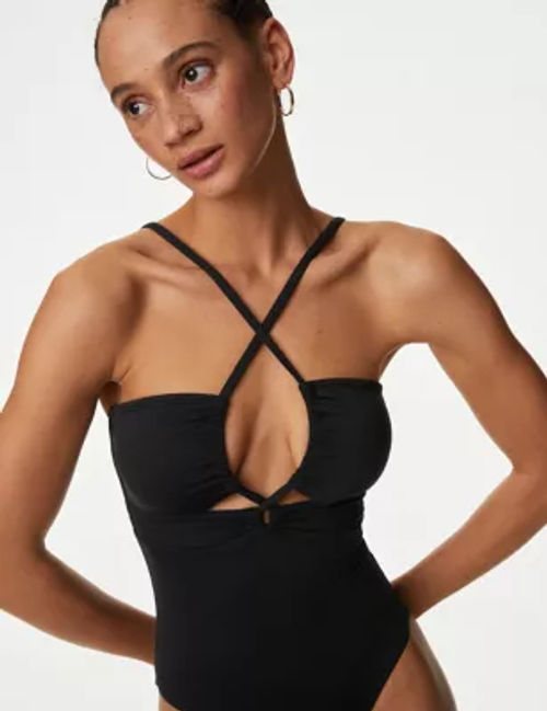 Marks & Spencer Tummy Control Padded Ruched Plunge Swimsuit