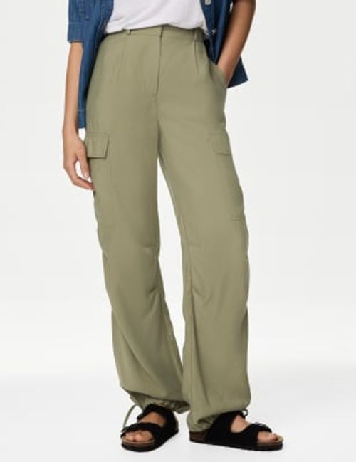 Twill Cargo Wide Leg Trousers, Albaray